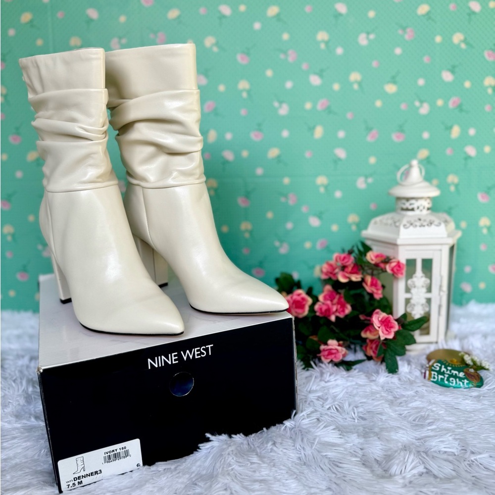 Nine West Cream(Ivory) Women's Boots Size 7.5 M
